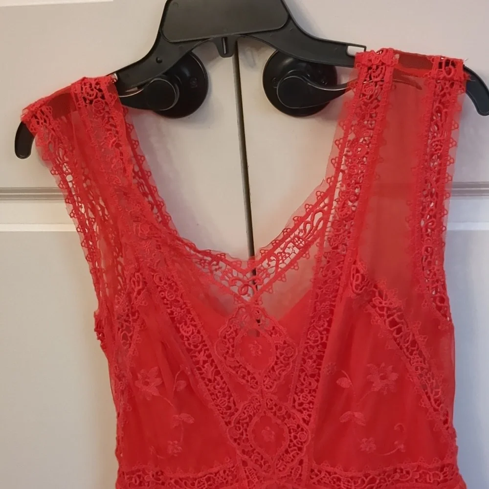 Free People Lace Tulle Mini dressSkater SkirtBack zipper with 4 exposed clasp